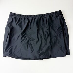 Swim Solutions Swim Skirt Bottom Womens 22W Black Thigh Minimizer NWT